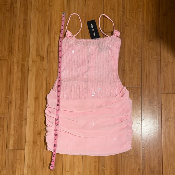 NWT White Fox Studio Starlet Sequin Mini Dress in Baby Pink Size XS - Picture 9 of 16